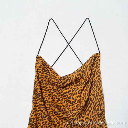 Design Summer Bodycon Western Sexy Leopard Print Dress
